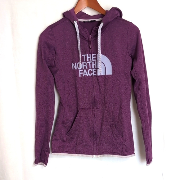 The North Face Purple Full Zip Hooded Sweatshirt SIze Small - Picture 1 of 6